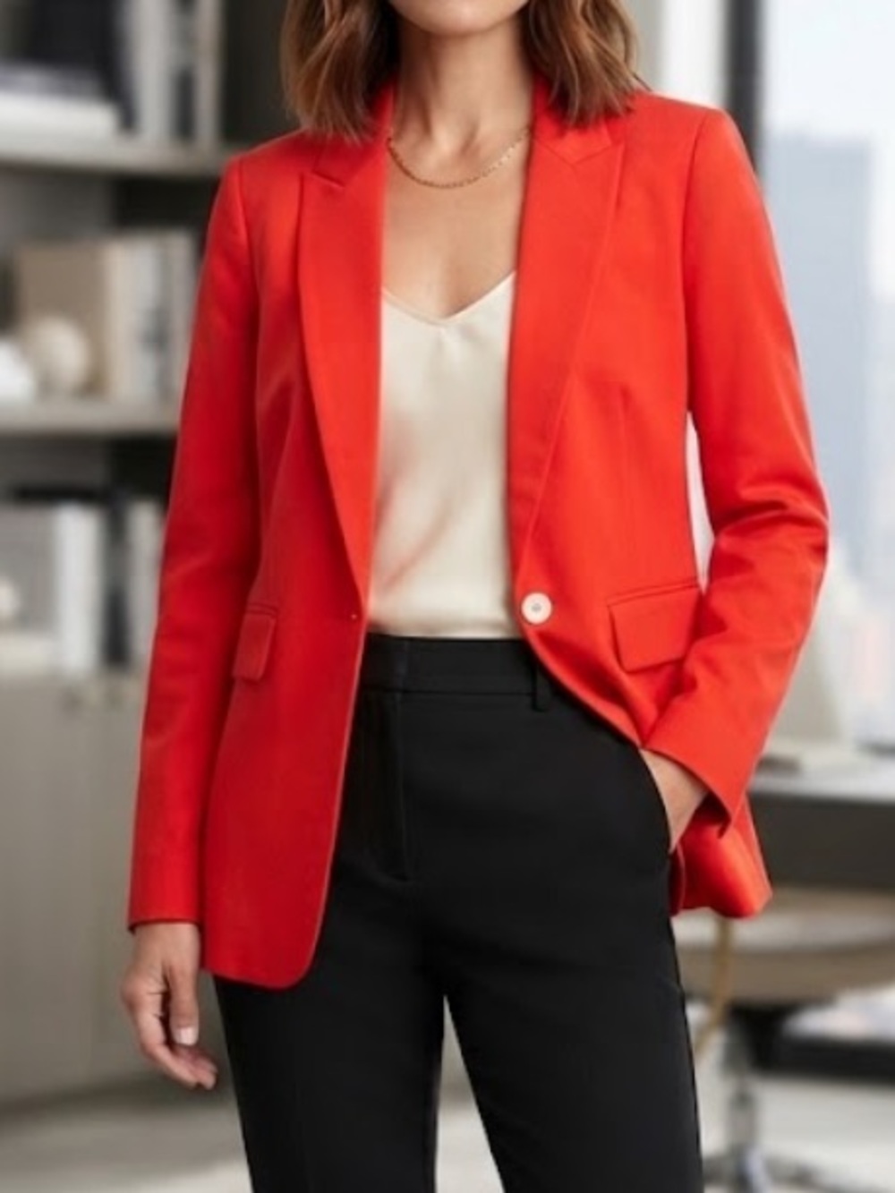 Rachel Zoe Women's Orange Single-Button Blazer Jacket Size XS NWT